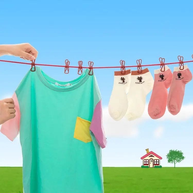 12 Clips Elastic Laundry Rope, Portable Multifunctional Drying Clips, Garden Windproof Clothesline With Clips, Portable Stretchable Line, Traveling Hanger Elastic Rope, Adjustable Laundry Clothesline, Windproof Stretch Drying Rack 12 Clips Elastic Laundry Rope, Portable Multifunctional Drying Clips, Garden Windproof Clothesline With Clips, Portable Stretchable Line, Traveling Hanger Elastic Rope, Adjustable Laundry Clothesline, Windproof Stretch Drying Rack